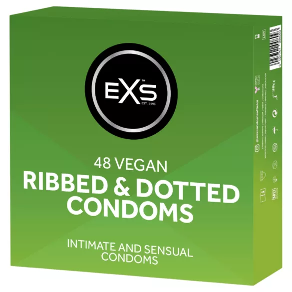 EXS Ribbed & Dotted - rillet og prikket kondom (48 stk.)