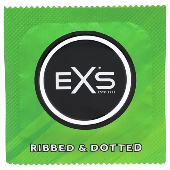 EXS Ribbed & Dotted - rillet og prikket kondom (48 stk.)