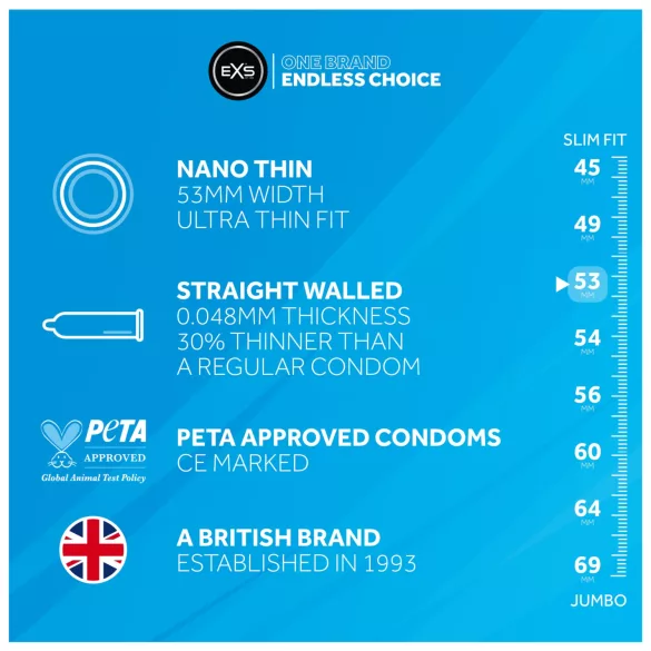 EXS Nano Thin - ultratynde kondomer (48 stk.)