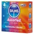 Skins - blandede kondomer - med dutter, natural, ekstra tynde (4 stk)