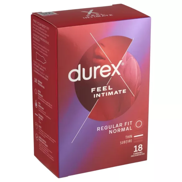 Durex Feel Intimate - tynd kondom - ekstra følsomhed - 18 stk