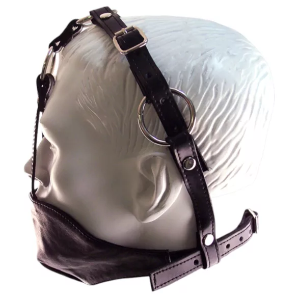 Rouge - maske med gag - ægte læder - sort