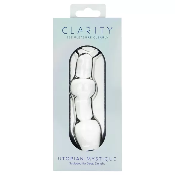 Clarity Utopian Mystique - rillet glas-analdildo (gennemsigtig)