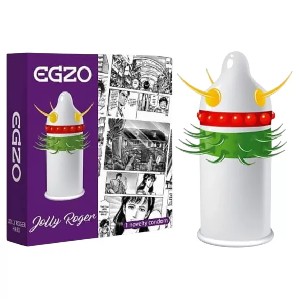 Egzo Jolly Roger - kondom med pigge og dutter - 1 stk
