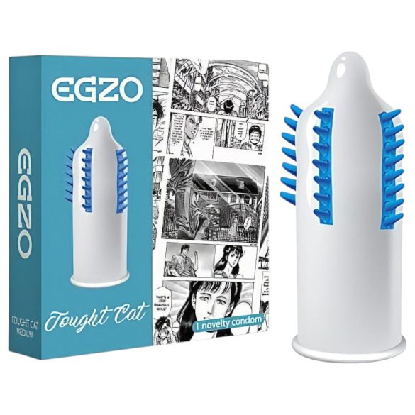 Egzo Tough Cat – kondom med riller og knopper (1 stk)