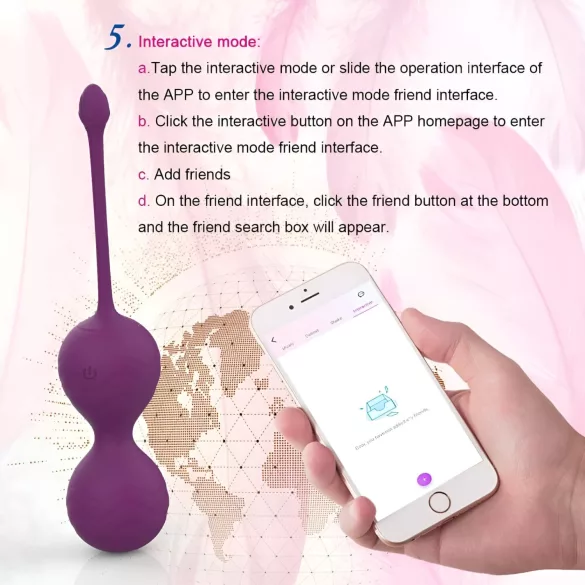 Lonely Winni - bærbart app-styret vibrerende æg (pink)