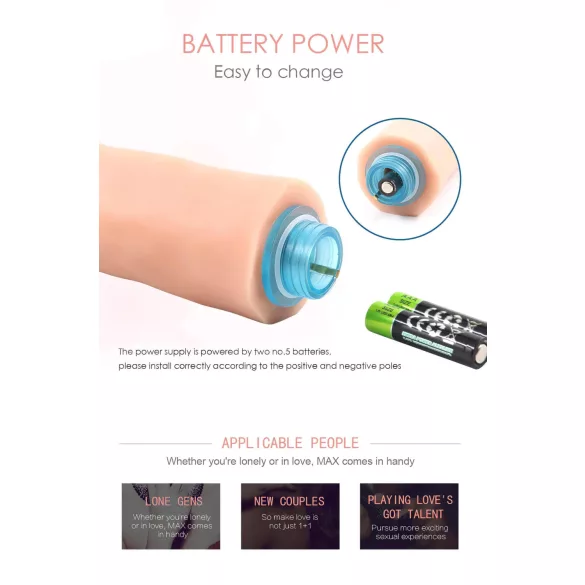 Lonely Max - realistisk vibrator - 17cm - naturfarve