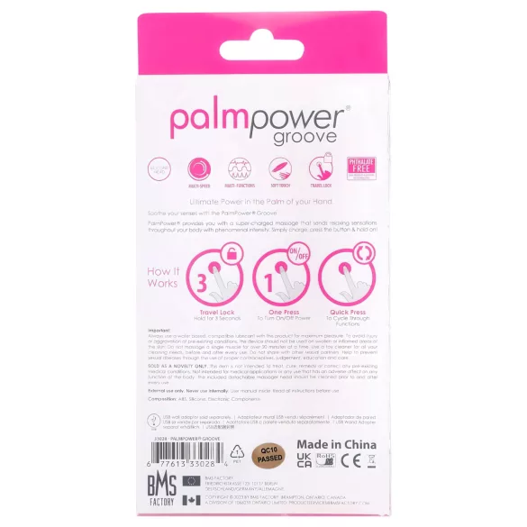 PalmPower groove - massage vibrator - genopladelig - pink