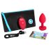 b-vibe hjerte - genoplad. anal vibrator m. fjernbetjening (rød)