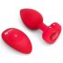 b-vibe hjerte - genoplad. anal vibrator m. fjernbetjening (rød)