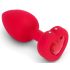 b-vibe hjerte - genoplad. anal vibrator m. fjernbetjening (rød)