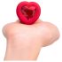 b-vibe hjerte - genoplad. anal vibrator m. fjernbetjening (rød)