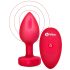 b-vibe hjerte - genoplad. anal vibrator m. fjernbetjening (rød)