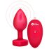 b-vibe hjerte - genoplad. anal vibrator m. fjernbetjening (rød)