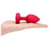 b-vibe hjerte - genoplad. anal vibrator m. fjernbetjening (rød)