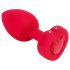 b-vibe hjerte - genoplad. anal vibrator m. fjernbetjening (rød)