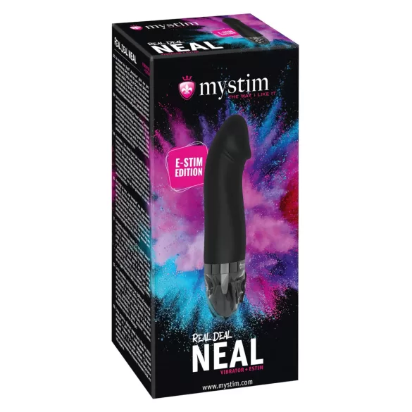 mystim - elektro vibrator - genopladelig e-stim - sort