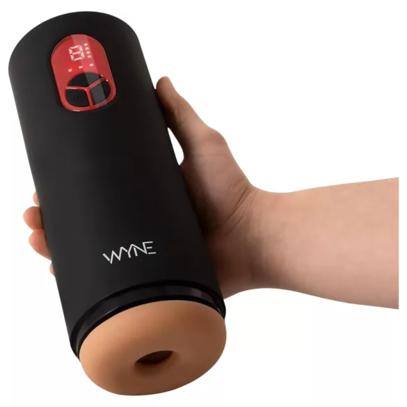 WYNE 07 - genopladelig, vibrerende og sugende masturbator (sort)