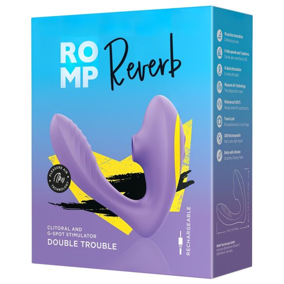 ROMP Reverb - luftbølge 2-i-1 G-punkt vibrator (lilla)