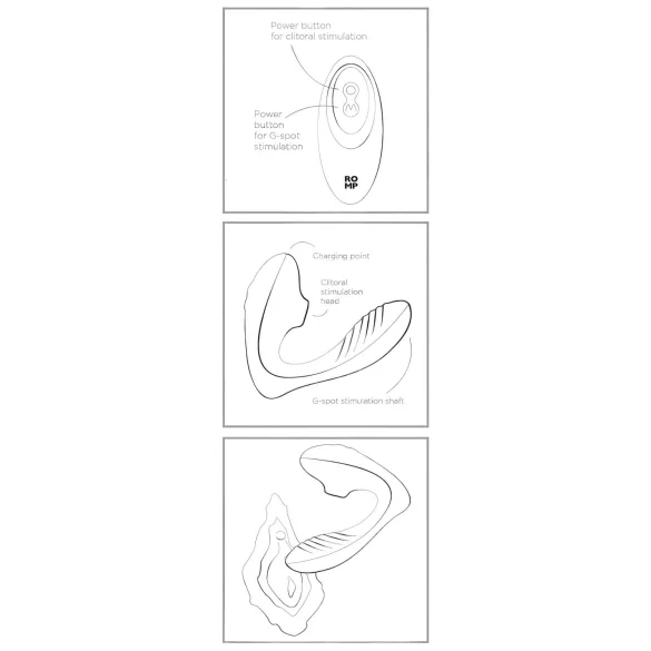 ROMP Reverb - luftbølge G-punkt vibrator 2i1 - lilla