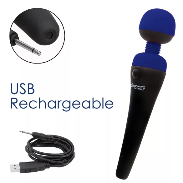 PalmPower recharge - genopladelig massagestav (blå)