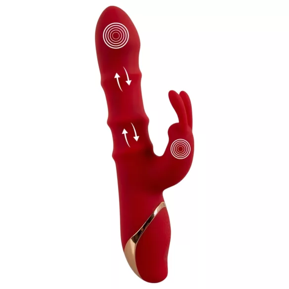 You2Toys - rabbit vibrator med bevægelig ring - rød