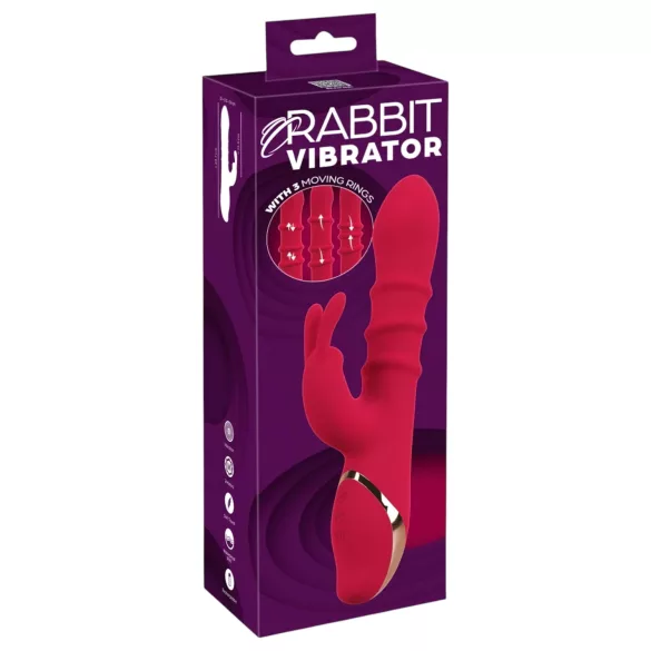 You2Toys - rabbit vibrator med bevægelig ring - rød