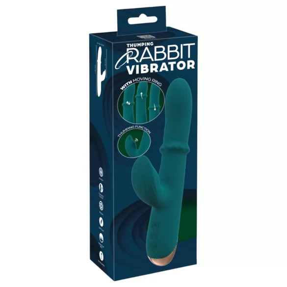 You2Toys - rabbit vibrator med penisring - turkis