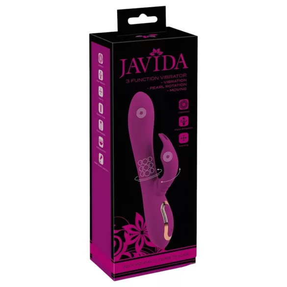 Javida - 3i1 perlevibrator med roterende funktion (lilla)