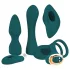 Couples Choice - 4-i-1 multifunktionel vibrator med fjernbetjening (turkis)