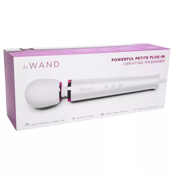 Le Wand Petite Plug-In - wand vibrator - opladelig - hvid
