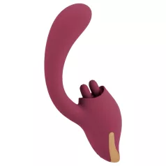 Javida - vibrator med tungefunktion 2i1 - rød