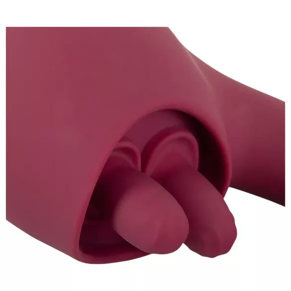 Javida - vibrator med tungefunktion 2i1 - rød
