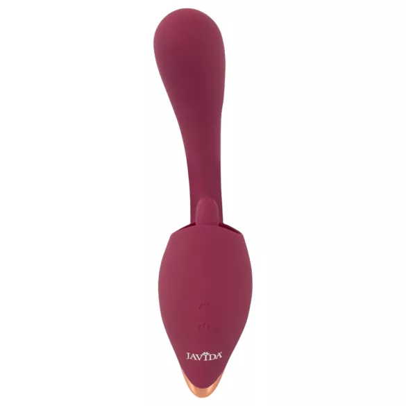 Javida - vibrator med tungefunktion 2i1 - rød
