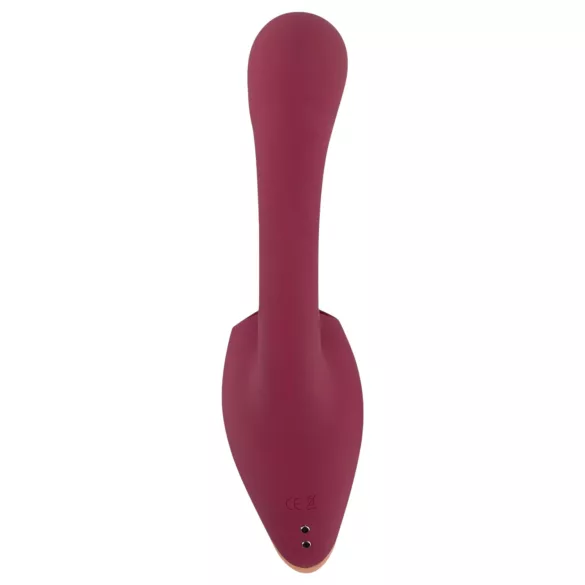 Javida - vibrator med tungefunktion 2i1 - rød
