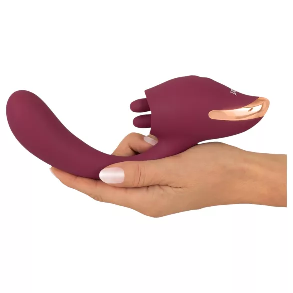 Javida - vibrator med tungefunktion 2i1 - rød