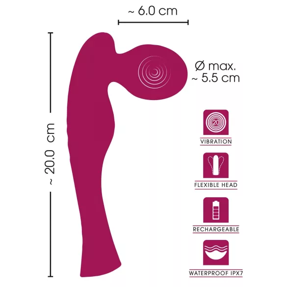 SMILE - wand vibrator - genopladelig - pink