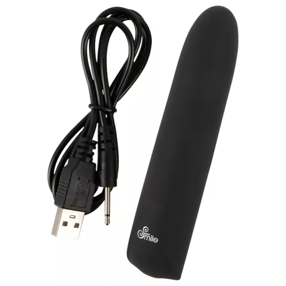 Smile - mini vibrator med genopladelig vandtæt funktion - sort