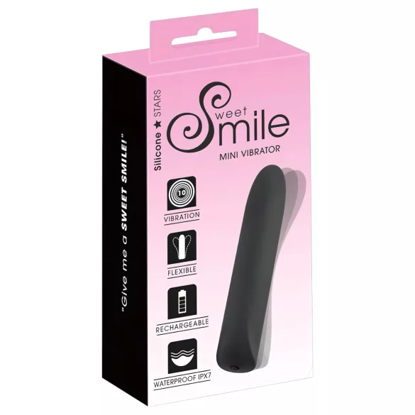Smile - mini vibrator med genopladelig vandtæt funktion - sort