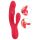 Smile Thumping Rabbit - genopladelig 3-motors vibrator (rød)