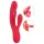 Smile Thumping Rabbit - rabbit vibrator med 3 motorer - genopladelig - rød