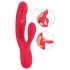Smile Thumping Rabbit - genopladelig 3-motors vibrator (rød)