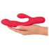 Smile Thumping Rabbit - genopladelig 3-motors vibrator (rød)