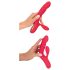 Smile Thumping Rabbit - genopladelig 3-motors vibrator (rød)