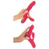 Smile Thumping Rabbit - rabbit vibrator med 3 motorer - genopladelig - rød