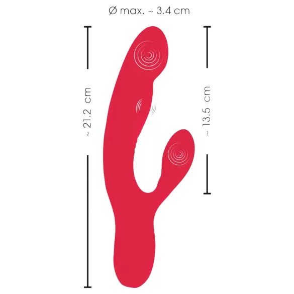Smile Thumping Rabbit - rabbit vibrator med 3 motorer - genopladelig - rød