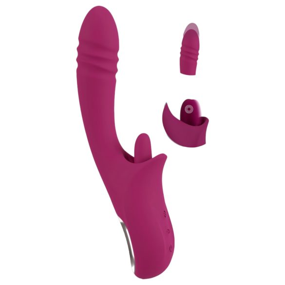 Javida slikker & støder - tunge vibrerende dildo (lilla)