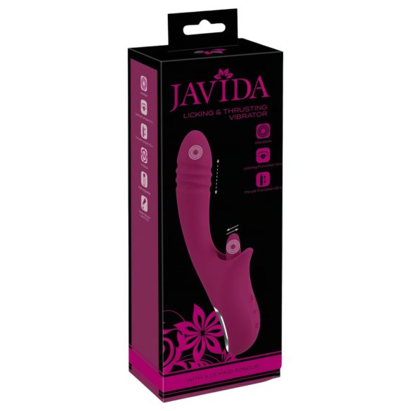 Javida Licking & Thrusting - slik og stød vibrator (lilla)