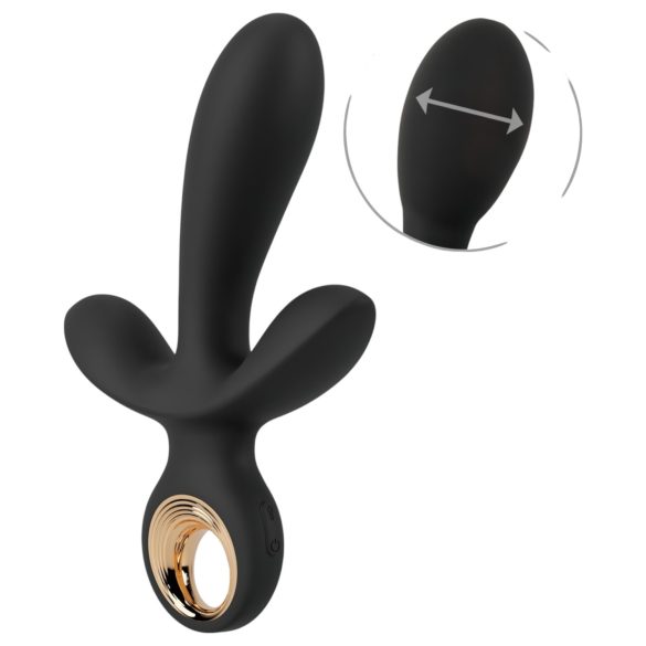 Eternal – oppustelig trippel vibrator (sort)