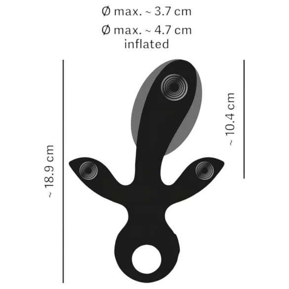 Eternal - oppustelig trippel vibrator - sort